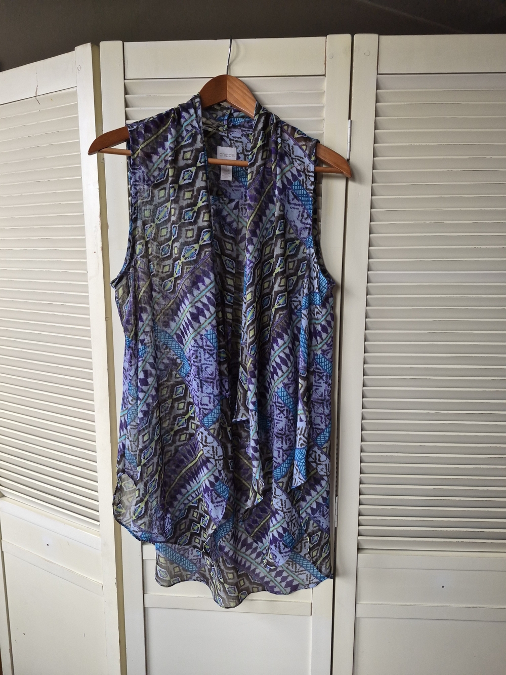 Chico's Sheer Vest Size 1 Medium